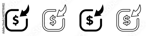 Request money vector signs set. Ask for money vector icon