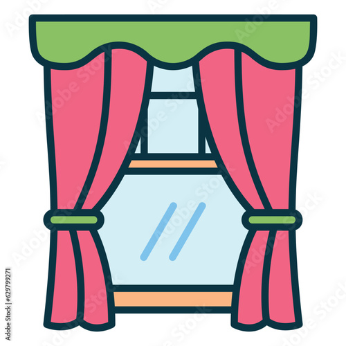 Curtain icon to close and give privacy to the window
