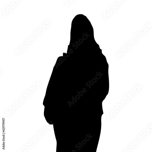 silhouette of pregnant woman on white background