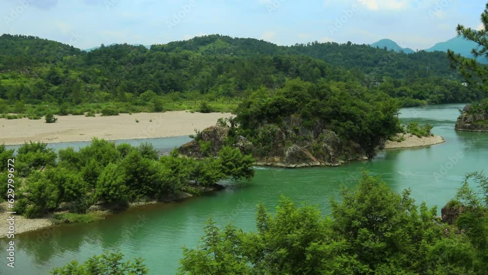 Time lapse of Nanxi River. It is famous for its unique features of 