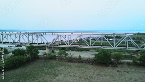 Saryu Railway Bridge on ghaghara river in uttar Pradesh photo