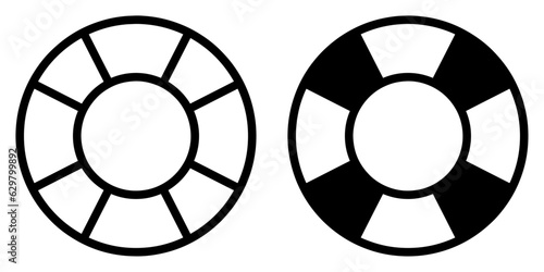 ofvs412 OutlineFilledVectorSign ofvs - lifebuoy vector icon . life buoy sign . life saver . isolated transparent . black outline and filled version . AI 10 / EPS 10 / PNG . g11752