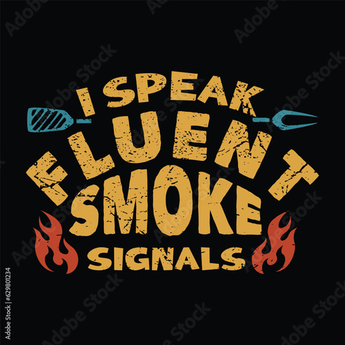 BBQ Smokehouse Saying In Type Lockup Logo For TShirt Design
