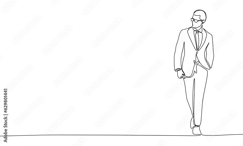 Businessman one line continuous vector illustration. Concept of business banner. Line art, outline hand draw illustration. Businessman one line continuous vector illustration. Concept of business banner. Line art, outline hand draw illustration.
