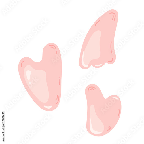 Collection of natural rose quartz stones
