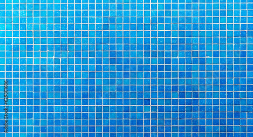 Blue mosaic tiles texture for background
