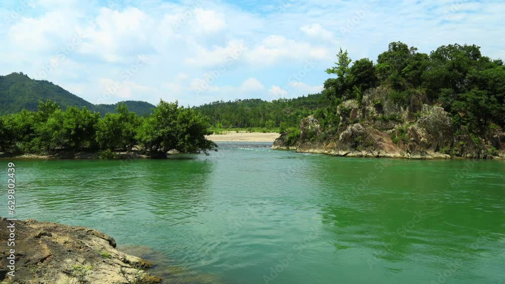 Time lapse of Nanxi River. It is famous for its unique features of Time lapse of Nanxi River. It is famous for its unique features of