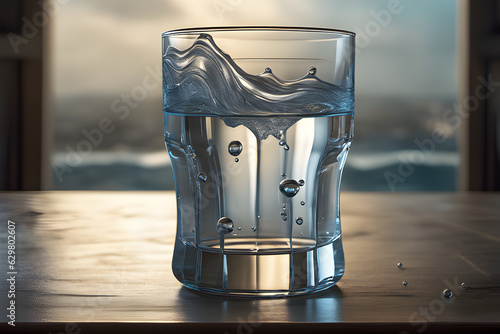 water in glass. Generative AI