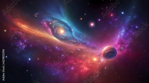 Vászonkép Universe, galaxy, space background