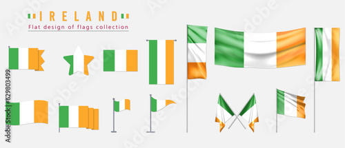 Ireland flag, flat design of flags collection