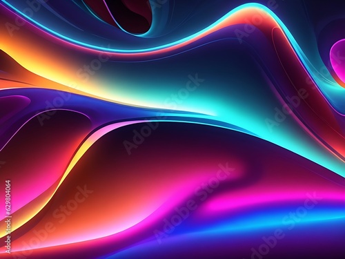 Abstract dark background with flowing colouful waves 8k 