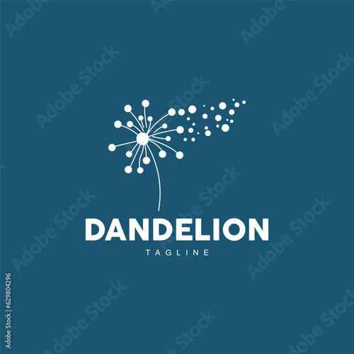 Dandelion Logo, Vector Plant Dandelion flower, Design Icon Template