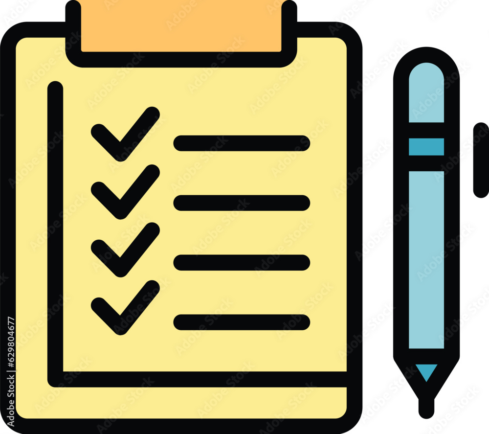 Checklist parcel icon outline vector. Track location. Delivery box color flat Checklist parcel icon outline vector. Track location. Delivery box color flat