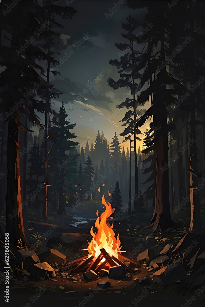 Obraz premium fire in the forest