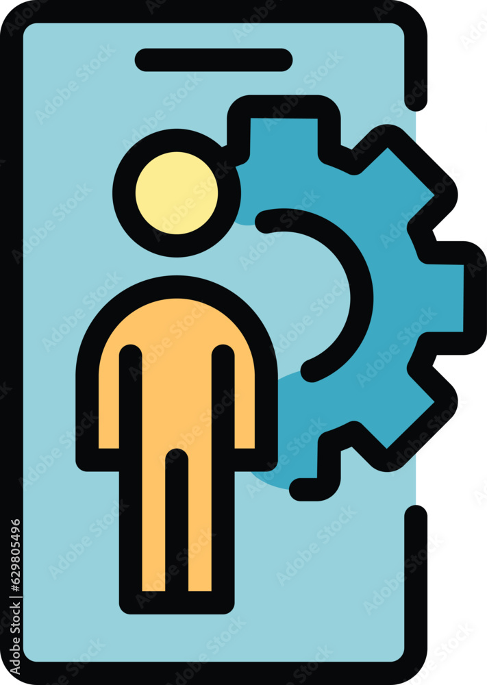 Phone tutorial icon outline vector. Video webinar. Online training color flat Phone tutorial icon outline vector. Video webinar. Online training color flat