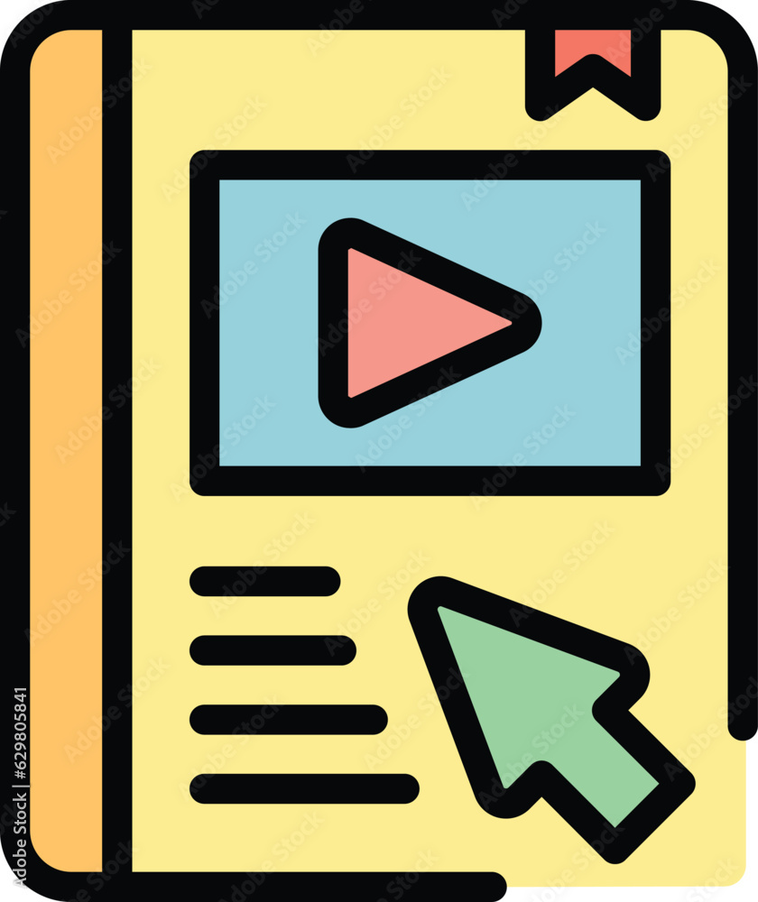Access webinar icon outline vector. Video tutorial. Online computer color flat Access webinar icon outline vector. Video tutorial. Online computer color flat