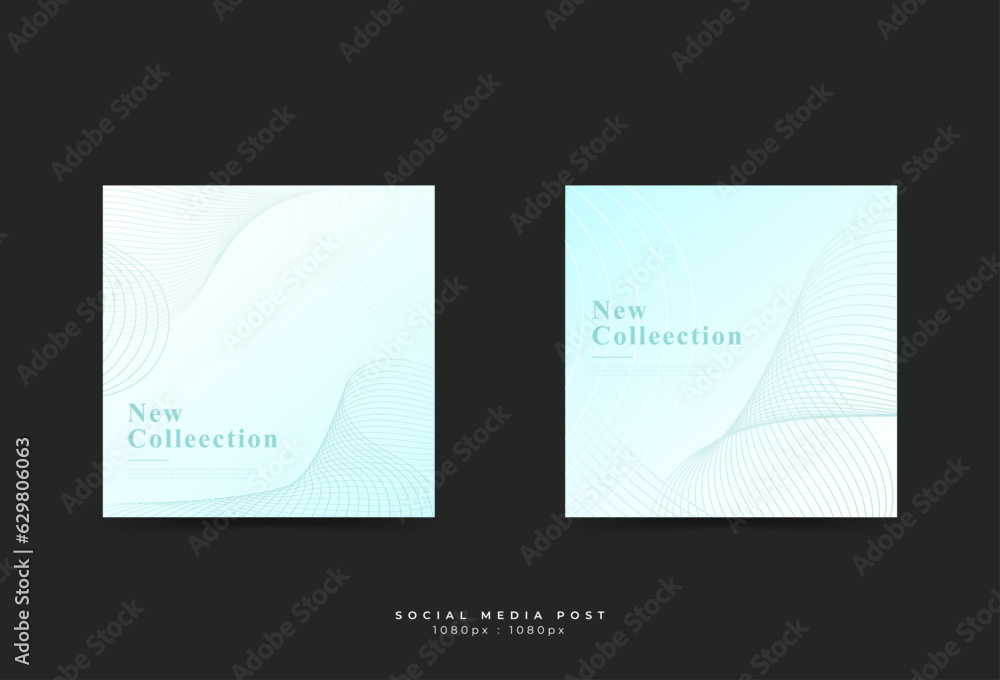 social media post template, corolful, white and blue gradations , abstract memphis 