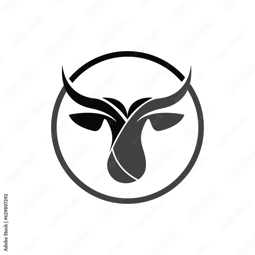 Buffalo Logo, Livestock Farm Animal Vector, Buffalo Head Design Simple Template Silhouette Buffalo Logo, Livestock Farm Animal Vector, Buffalo Head Design Simple Template Silhouette
