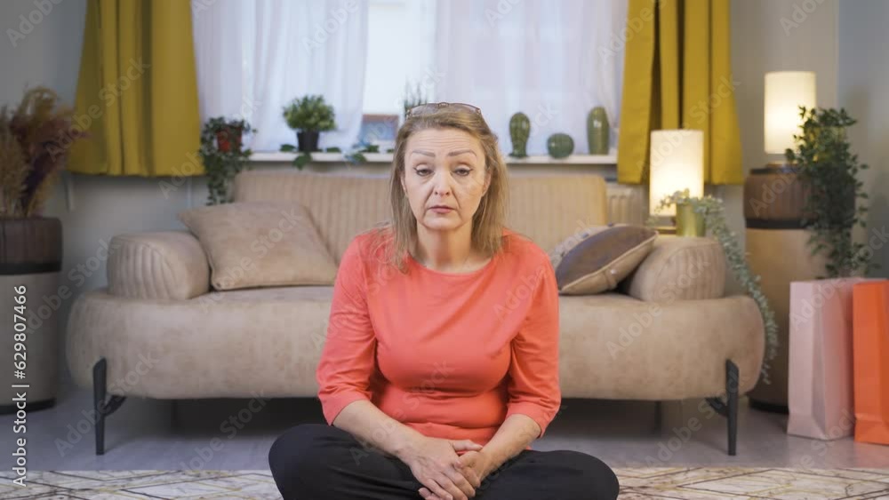 The woman who has trouble seeing. Eye problem. The woman who has trouble seeing. Eye problem.