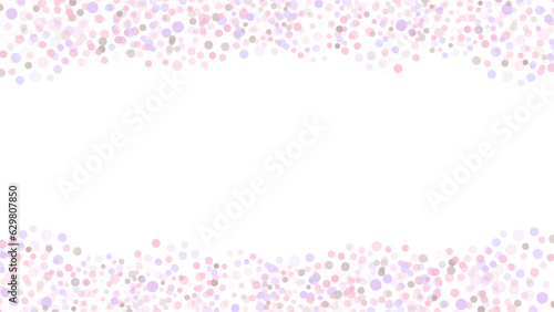 ピンク色のドット模様のフレームのベクター背景画像