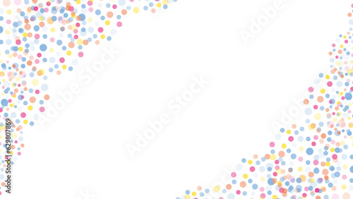 カラフルなドット模様のフレームのベクター背景画像