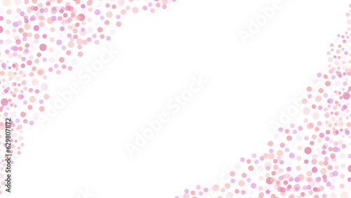 ピンク色のドット模様のフレームのベクター背景画像