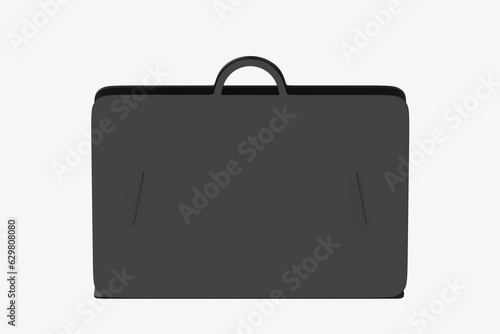 Corrugated Carton Bag with Handles Mockup Isolated On White Background. 3d illustration