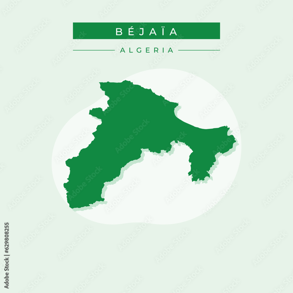 Vector illustration vector of Béjaïa map Africa