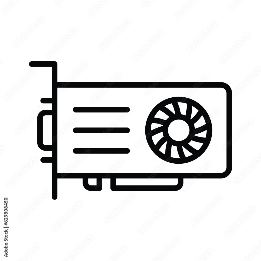 Video graphics card vector icon