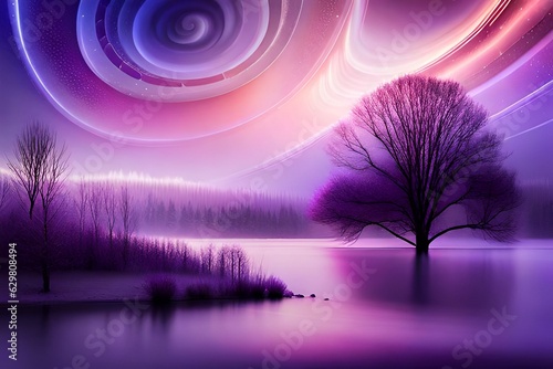 night landscape with moon