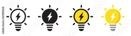 Electric bulb icon. Light bulb icon, vector illustration