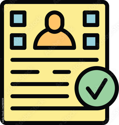 Cv manager icon outline vector. Expo stand. Center hall color flat