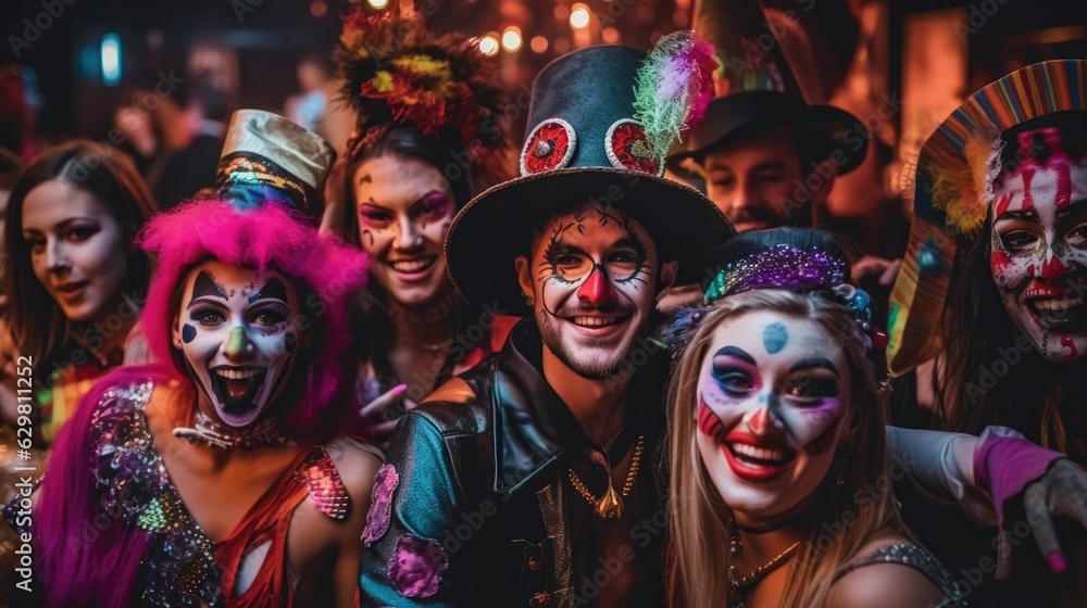 group of people in the halloween party group of people in the halloween party