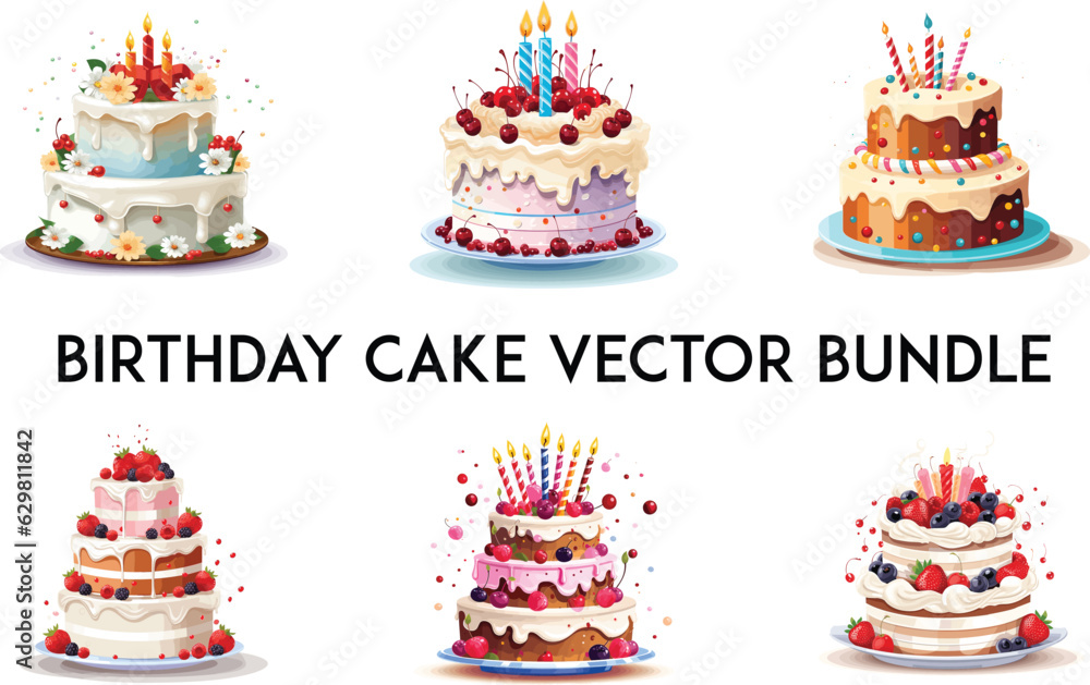 Birthday cake vector bundle, Birthday vector, Dad Birthday vector, Birthday party,