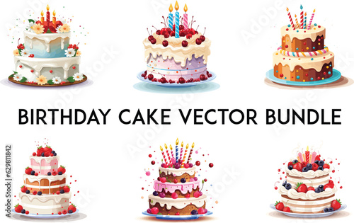 Birthday cake vector bundle, Birthday vector, Dad Birthday vector, Birthday party, 