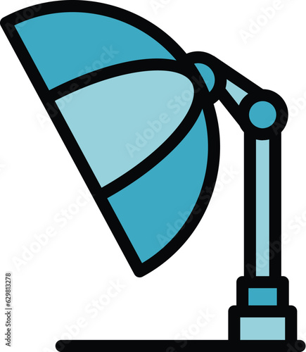 Light umbrella icon outline vector. Photo studio. Camera shoot color flat