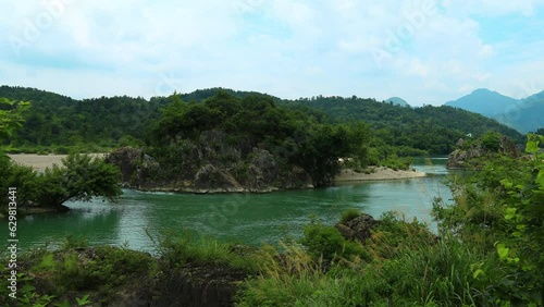 Time lapse of Nanxi River. It is famous for its unique features of 