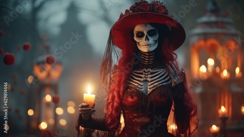 day of the dead girl skeleton