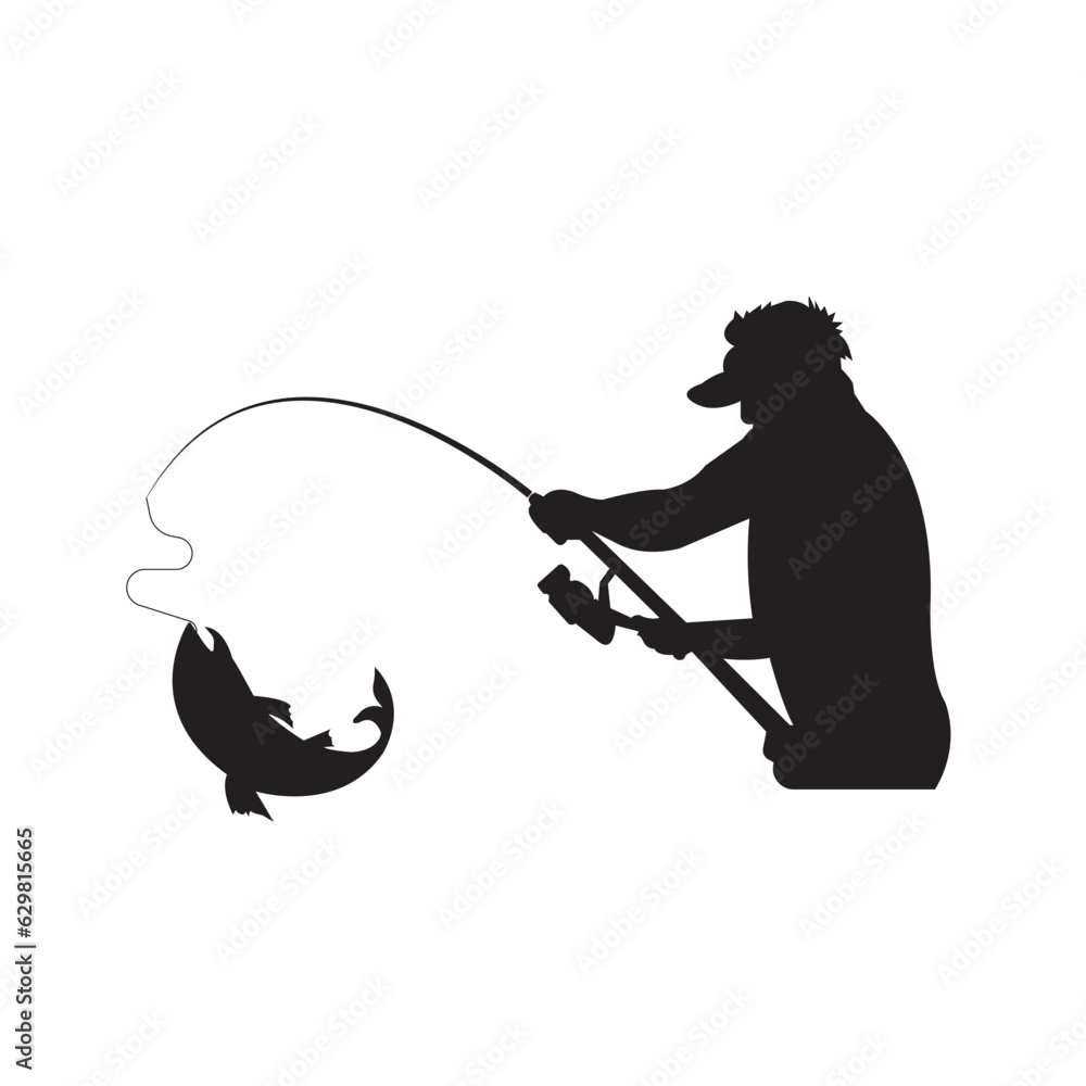 Fototapeta premium fishing man icon
