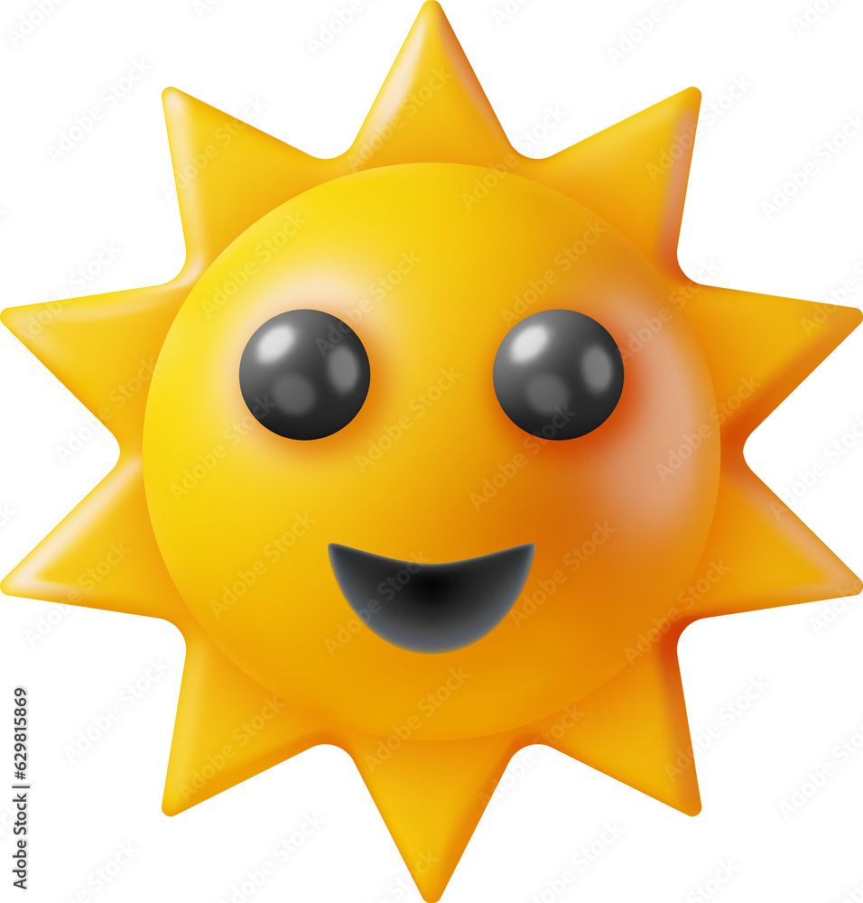 3D Sun Emoji Icon