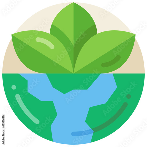 go green flat icon