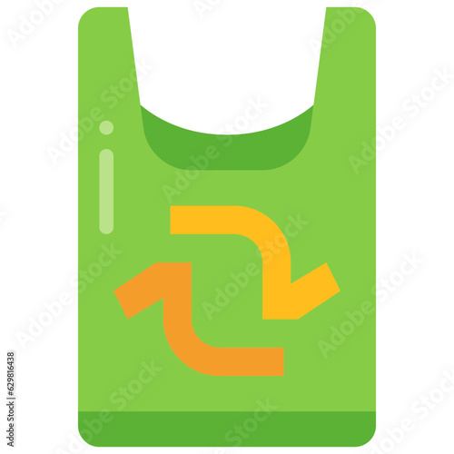 recycle bag flat icon