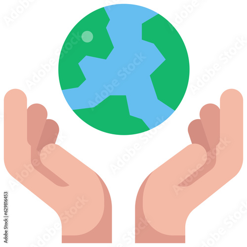 save the planet flat icon