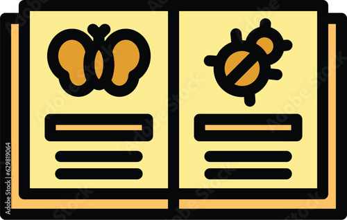 Bio diversity book icon outline vector. Eco nature. Travel tourism color flat