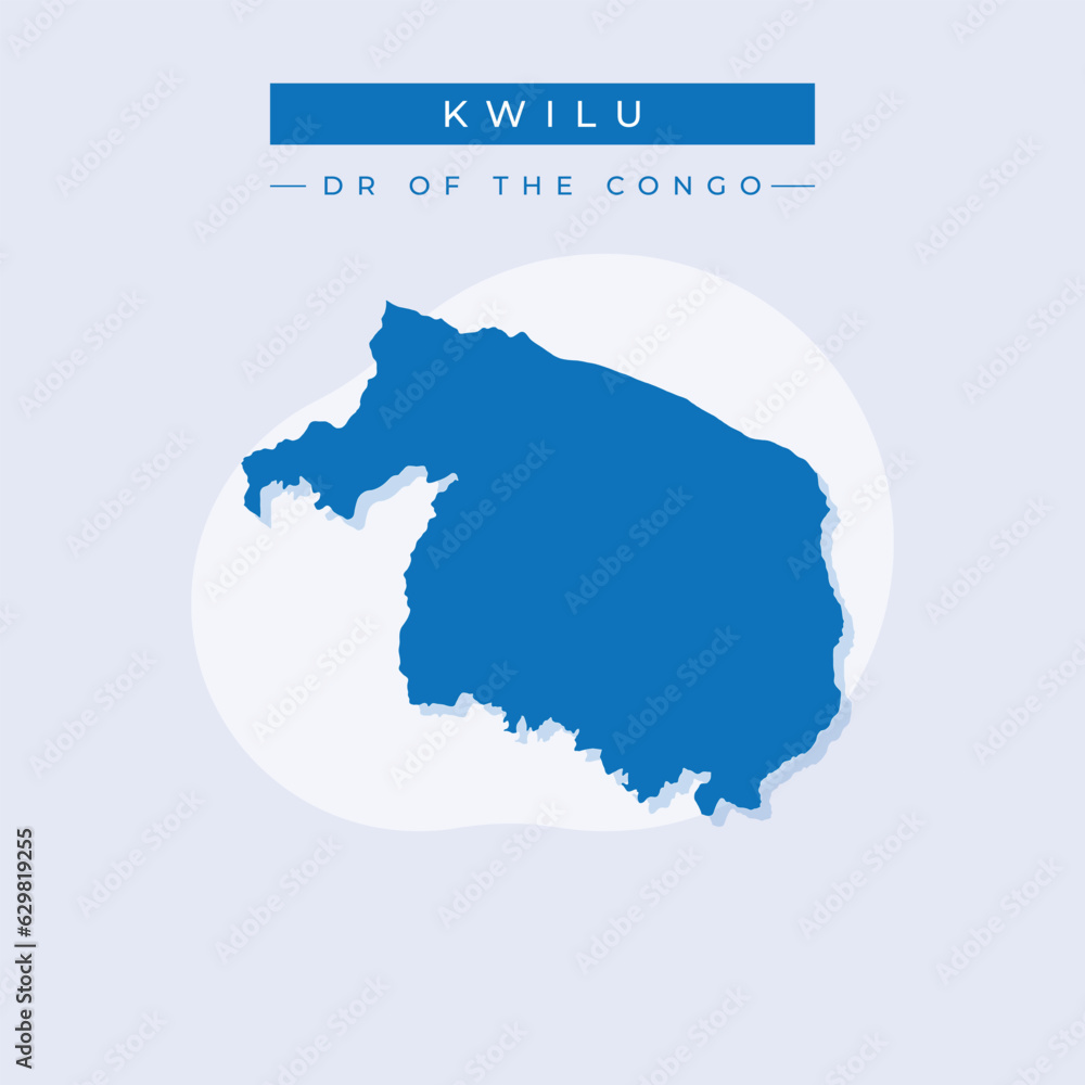 Vector illustration vector of Kwilu map Democratic republic of the Congo