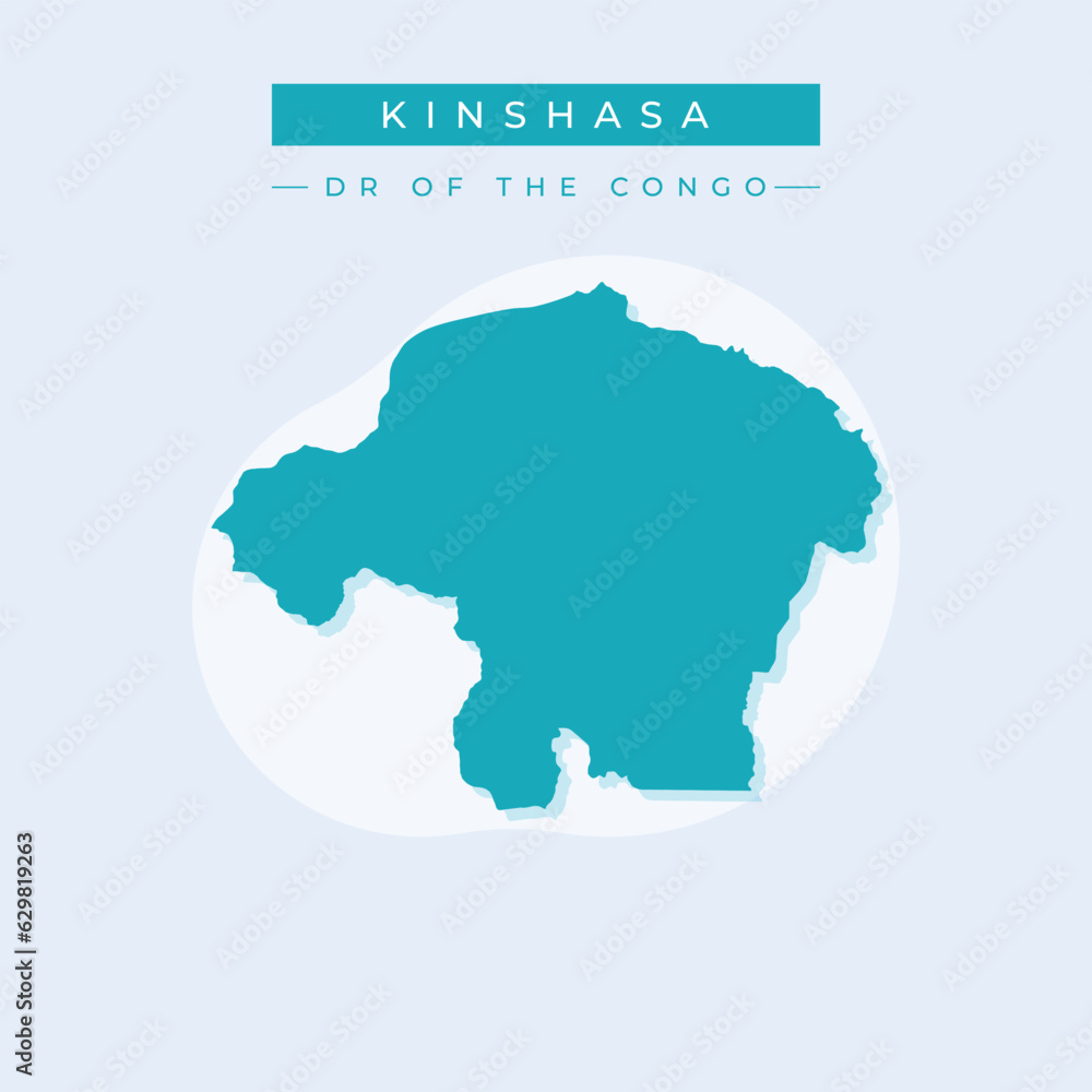 Vector illustration vector of Kinshasa map Democratic republic of the Congo