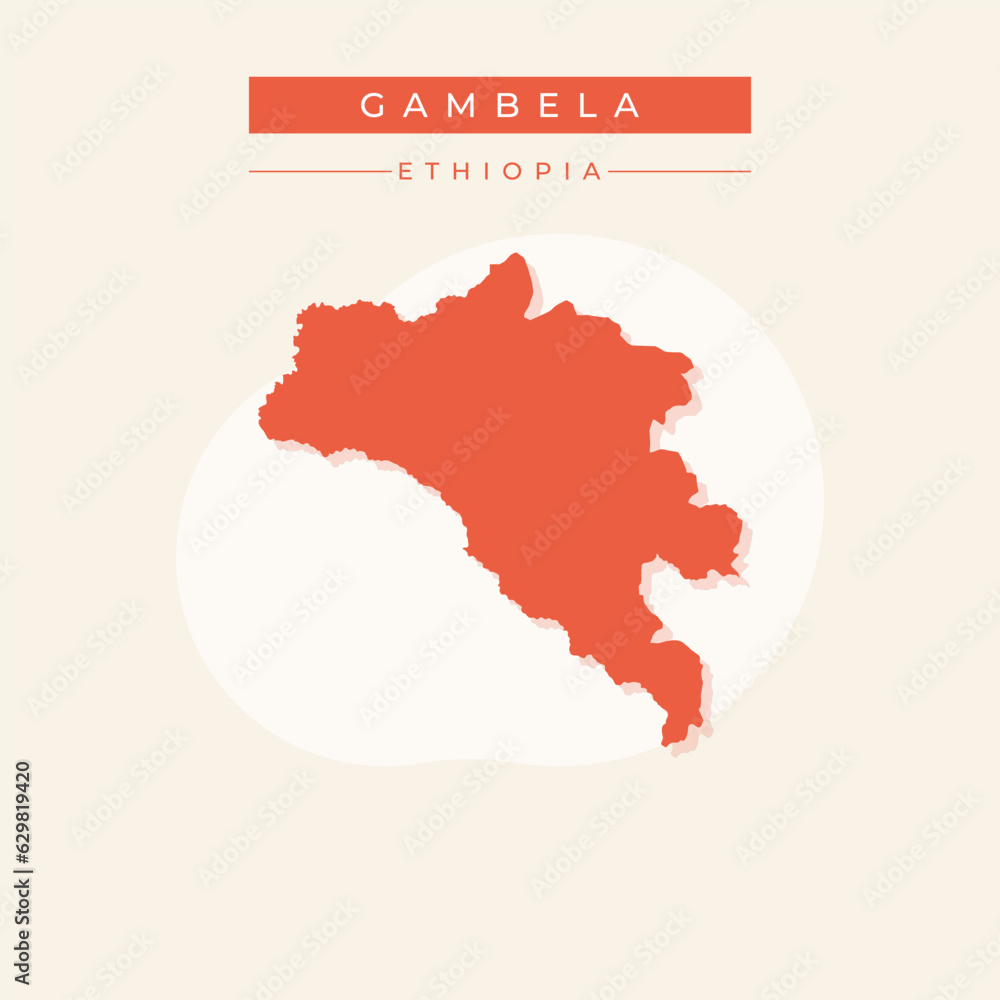 Vector illustration vector of Gambela map Ethiopia