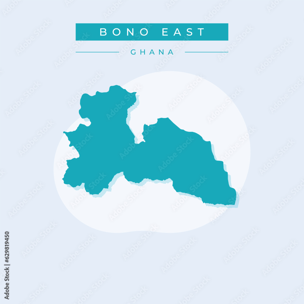 Vector illustration vector of Bono East map Ghana