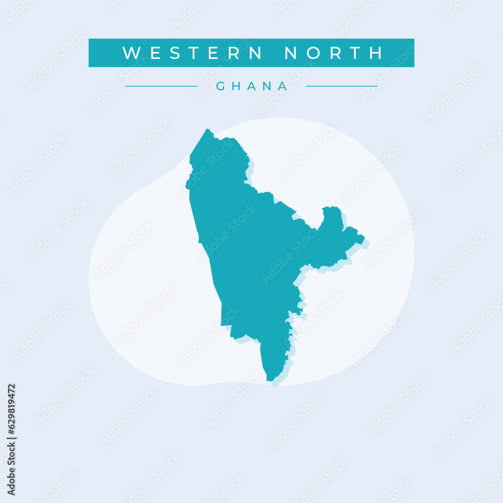 Vector illustration vector of Western North map Ghana Vector illustration vector of Western North map Ghana