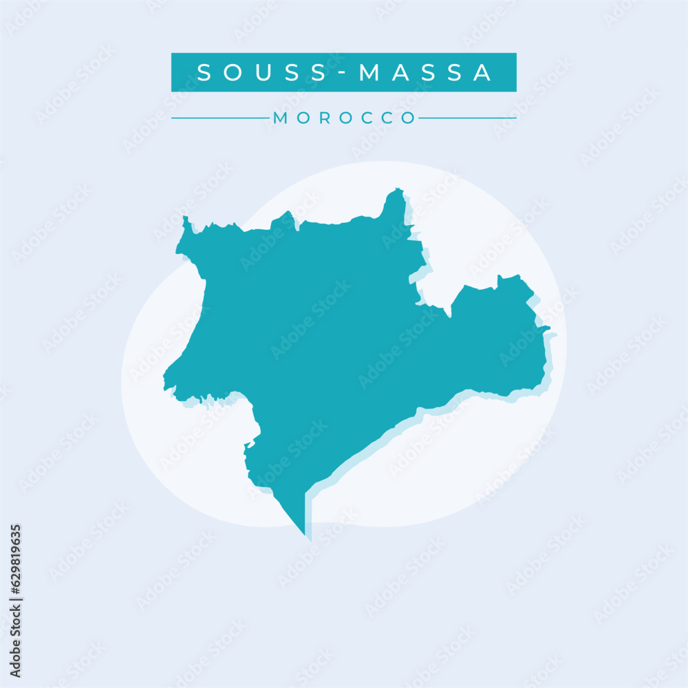 Vector illustration vector of Souss-Massa map Morocco